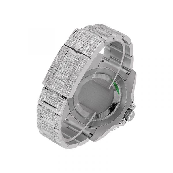 Custom Diamond Set Rolex GMT-Master II Black Dial Watch 116710LN