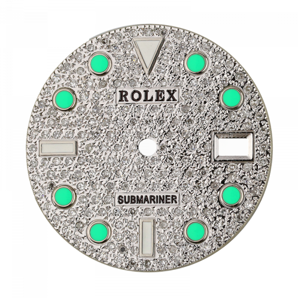 Rolex Submariner 40mm Diamond Pavé/Green Index Custom Dial