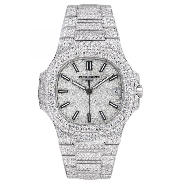Patek Philippe 5711 Stainless Steel Full Diamond Set Custom Watch