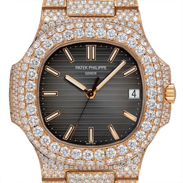 Custom Diamond Set Patek Philippe Nautilus Rose Gold 5711R Watch