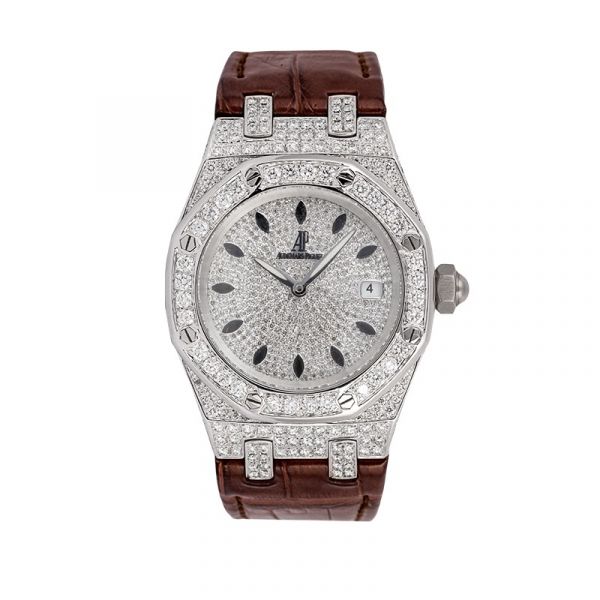 Custom Diamond Set Audemars Piguet Lady Royal Oak 33 Quartz Watch 67651ST.ZZ.D002CR.01
