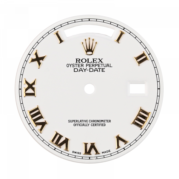 Rolex Day-Date 36mm White/ Gold Roman Numerals Original Factory Dial