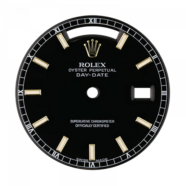 Rolex Day-Date 36mm Black/ Indexes Original Factory Dial