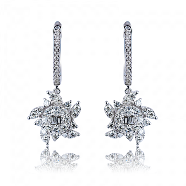 Custom 18ct White Gold Earrings set with diamonds