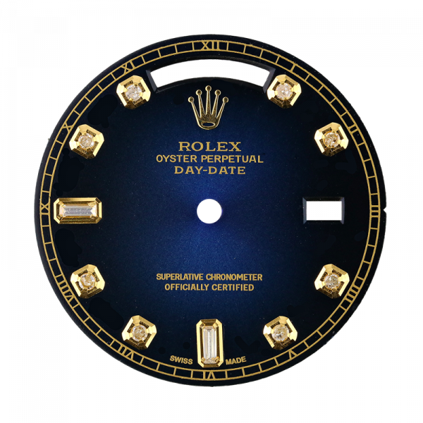 Rolex Day-Date 36mm Dark Blue/ Diamond Hour Markers Custom Dial