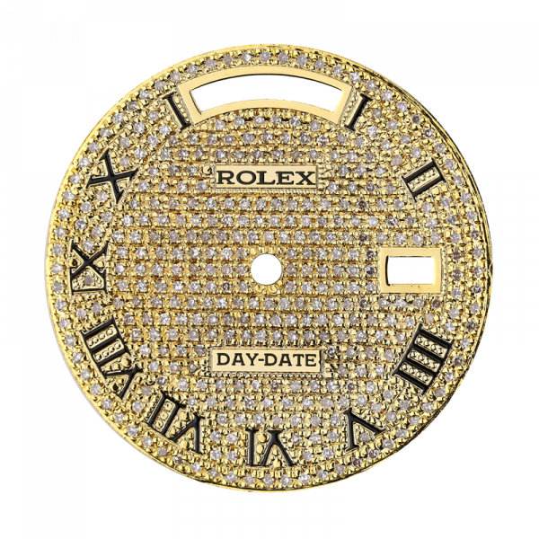 Rolex Day-Date 36mm Gold Diamond Pavé Custom Dial