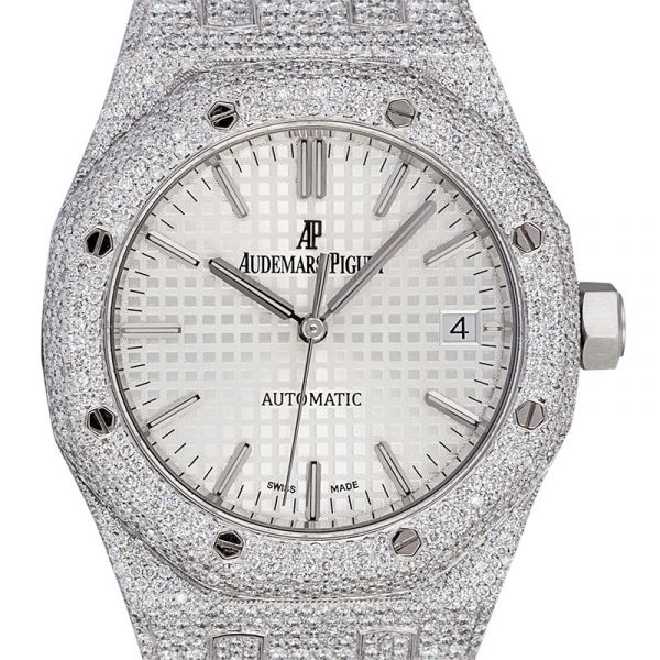 Custom Diamond Set Audemars Piguet Royal Oak 37mm Stainless Steel Watch