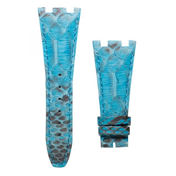 Audemars Piguet Royal Oak Offshore Turquoise Python Leather Custom Strap with Blue Stitching 42mm