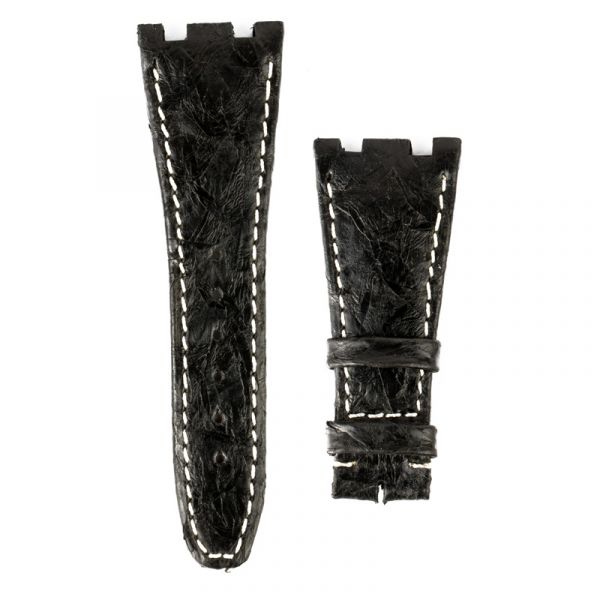 Custom black nile perch strap for Audemars Piguet Royal Oak Offshore old style