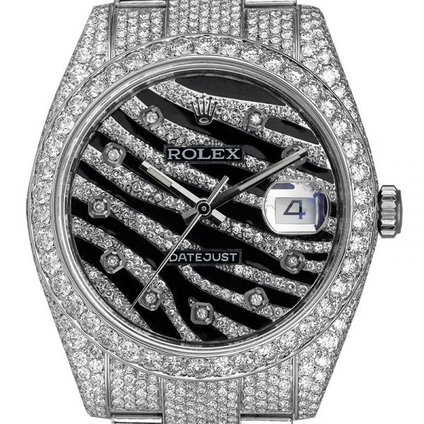 Rolex Datejust 41 Custom Diamond Set Diamond Zebra Dial 116300