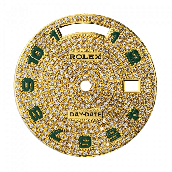 Rolex Day-Date 40 Gold Diamond Pavé Custom Dial