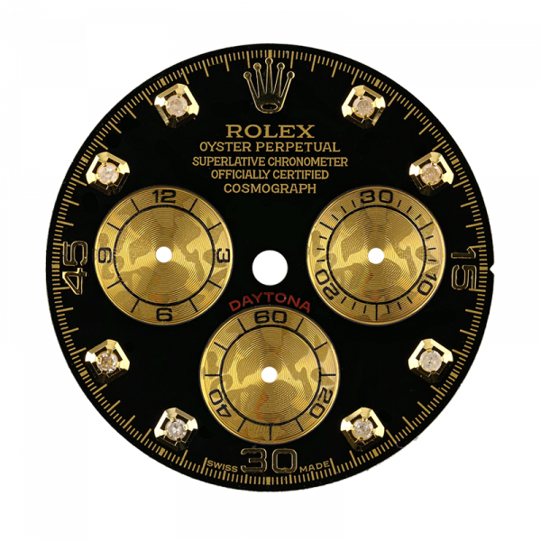 Rolex Daytona Black/Gold Diamond Hour Markers Custom Dial
