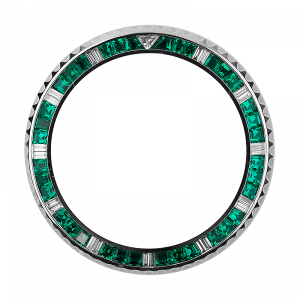 Rolex GMT-Master II Steel Diamond Emerald Precious Stone Custom Bezel