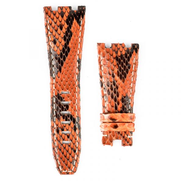 Custom orange Python strap for Audemars Piguet Royal Oak Offshore 26470