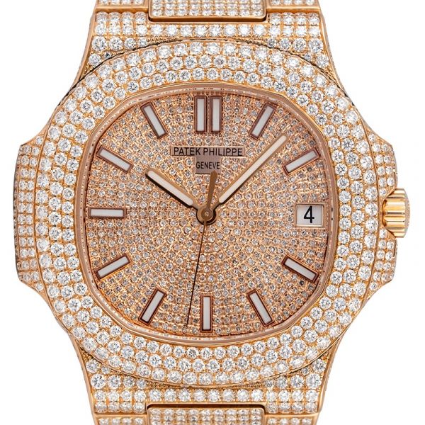 Custom Diamond Set Patek Philippe Nautilus Rose Gold 5711/1R Watch