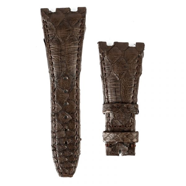 Custom dark brown python strap for Audemars Piguet Royal Oak Offshore old style