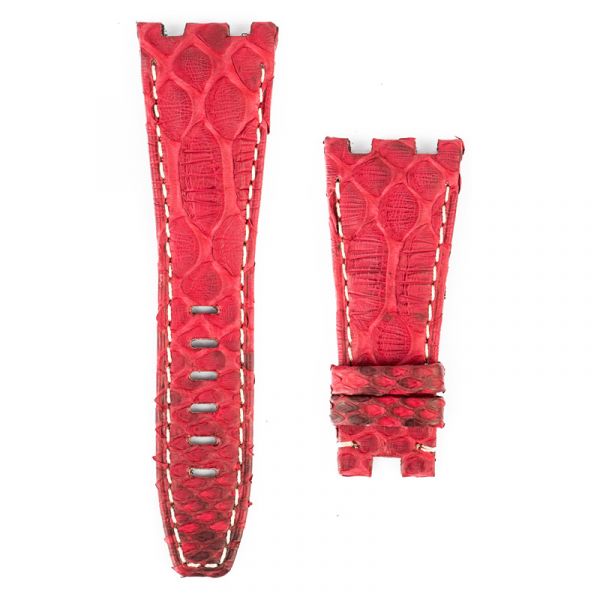 Custom red python strap for Audemars Piguet Royal Oak Offshore 26470