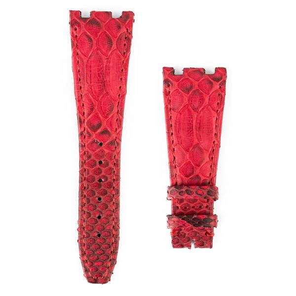 Custom red python strap for Audemars Piguet Royal Oak Offshore old style