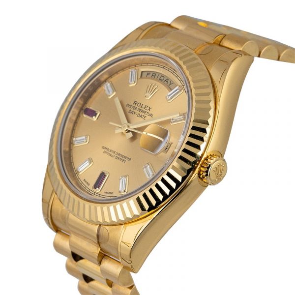 Rolex Day-Date 41 18ct Yellow Gold Champagne/Diamond Dial 218238