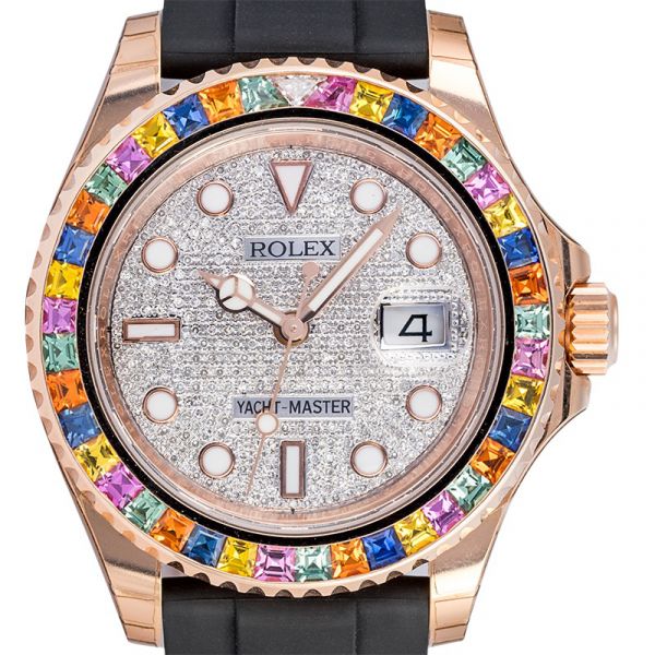 Rolex Yacht-Master 18ct Everose Gold 116655 With Custom Dial and Custom Bezel