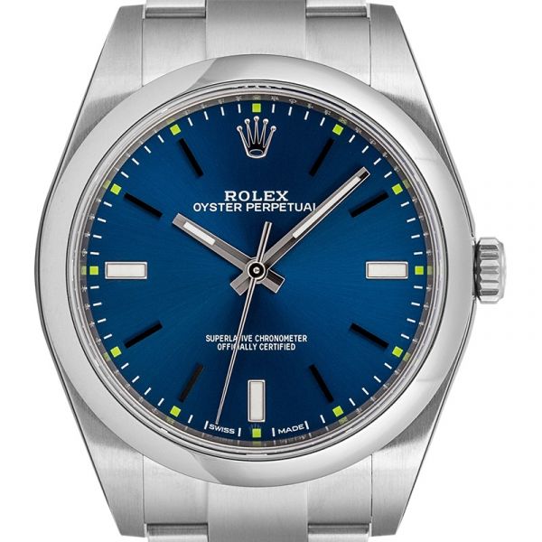 Rolex Oyster Perpetual 39 mm Steel Blue Dial 114300