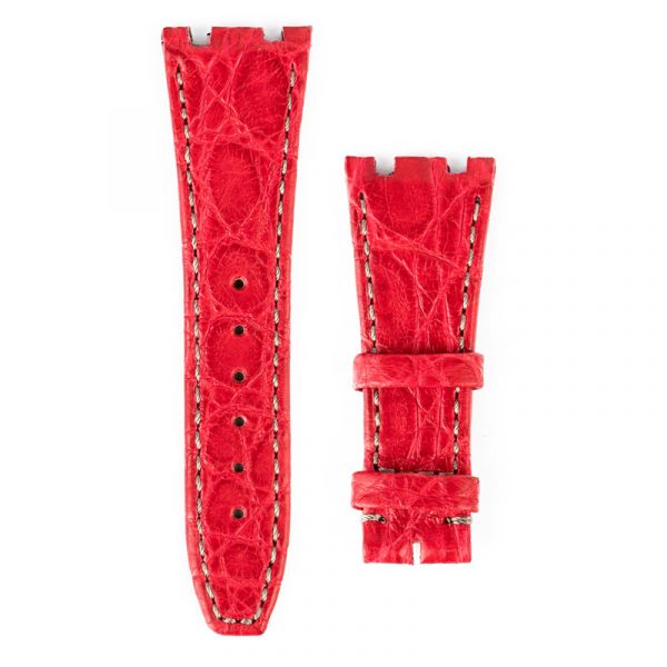 Custom red crocodile strap for Audemars Piguet 15300 15400