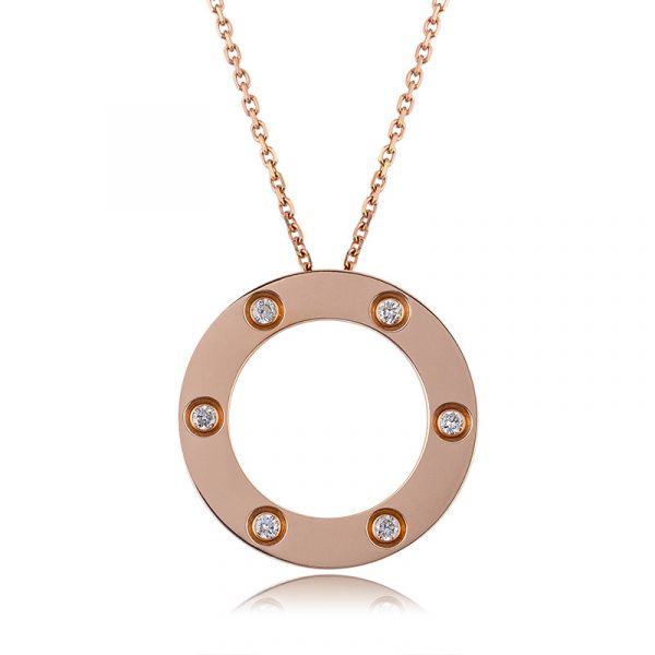Custom Rose Gold Necklace with Diamonds