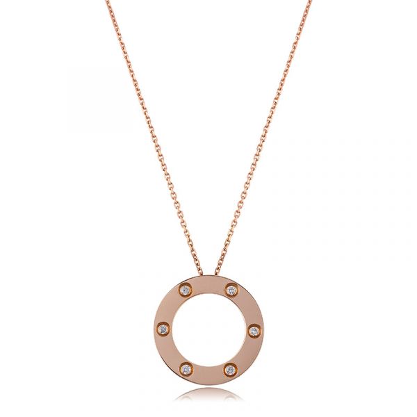 Custom Rose Gold Necklace with Diamonds