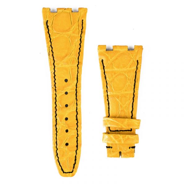 Custom yellow crocodile strap for Audemars Piguet Royal Oak Offshore old style