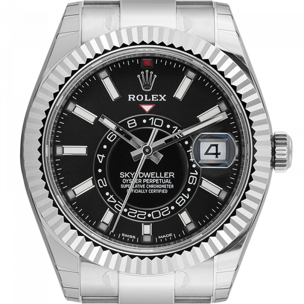 Rolex Sky-Dweller 904L Steel with Black Dial 326934