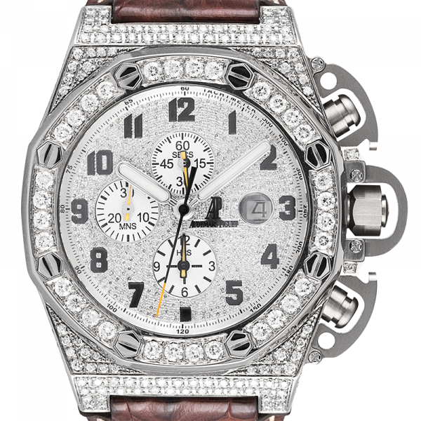 Audemars Piguet T3 Diamond Set Watch with Leather Strap 25863TI.OO.A001CU.01