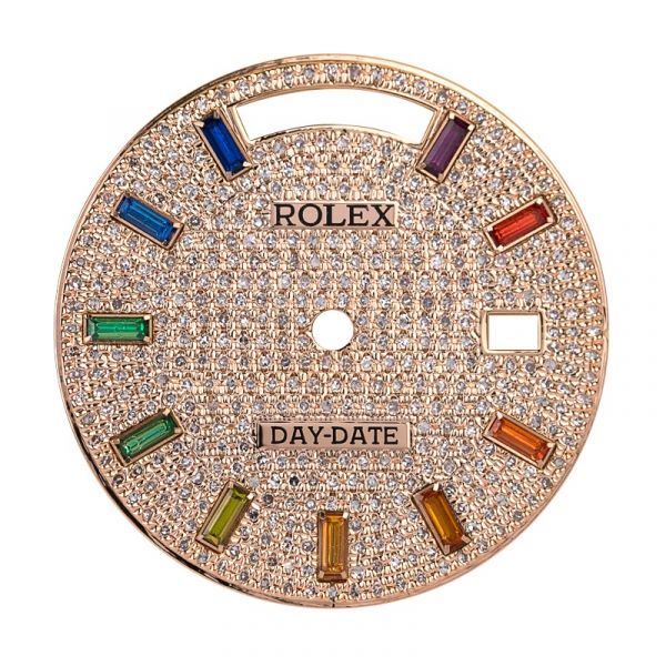 Custom Rose Gold Diamond Paved Dial for Rolex Day-Date 40