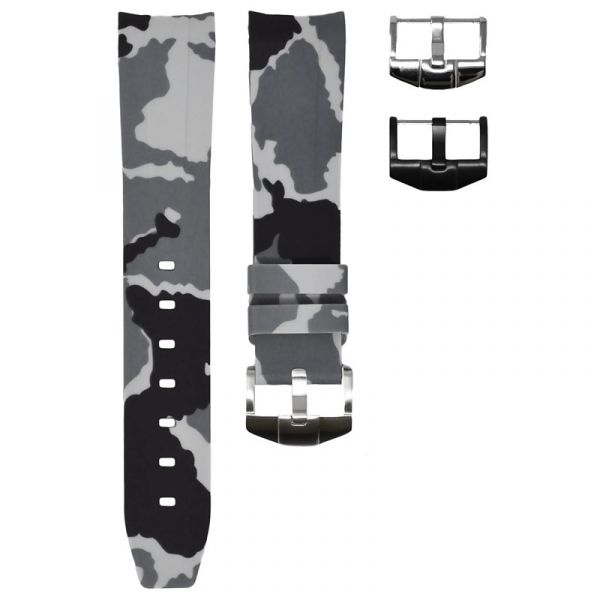 Horus Rubber Strap for Rolex Watches - Snow Camo