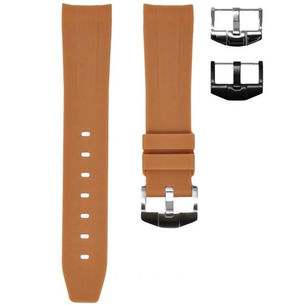 Horus Rubber Strap for Rolex Watches - Tan Brown