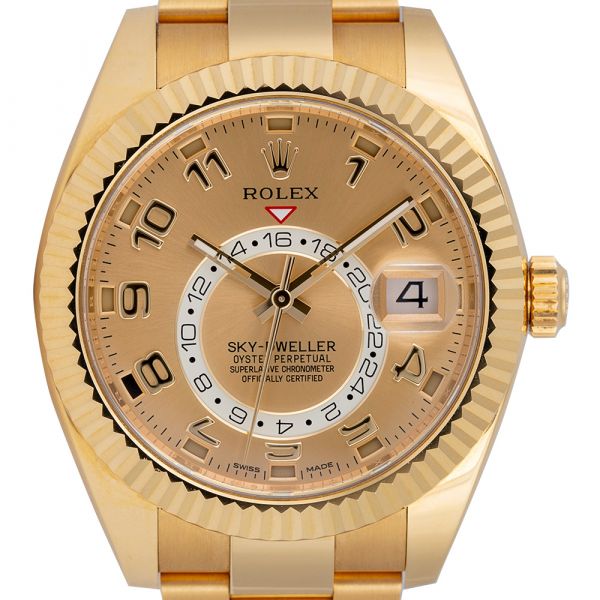 Rolex Sky-Dweller 18ct Yellow Gold Champagne/Arab Oyster 326938