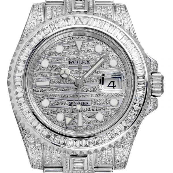 Custom Diamond Set Rolex GMT-Master II 116710LN Watch