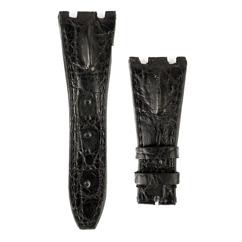 Custom black hornback crocodile strap for AP Royal Oak Offshore 42 old style